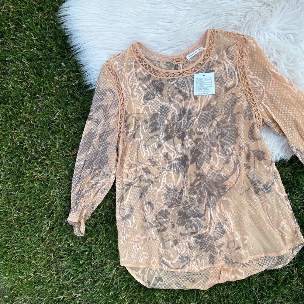 Anthropologie Meadow Rue sheer blouse small medium NWT